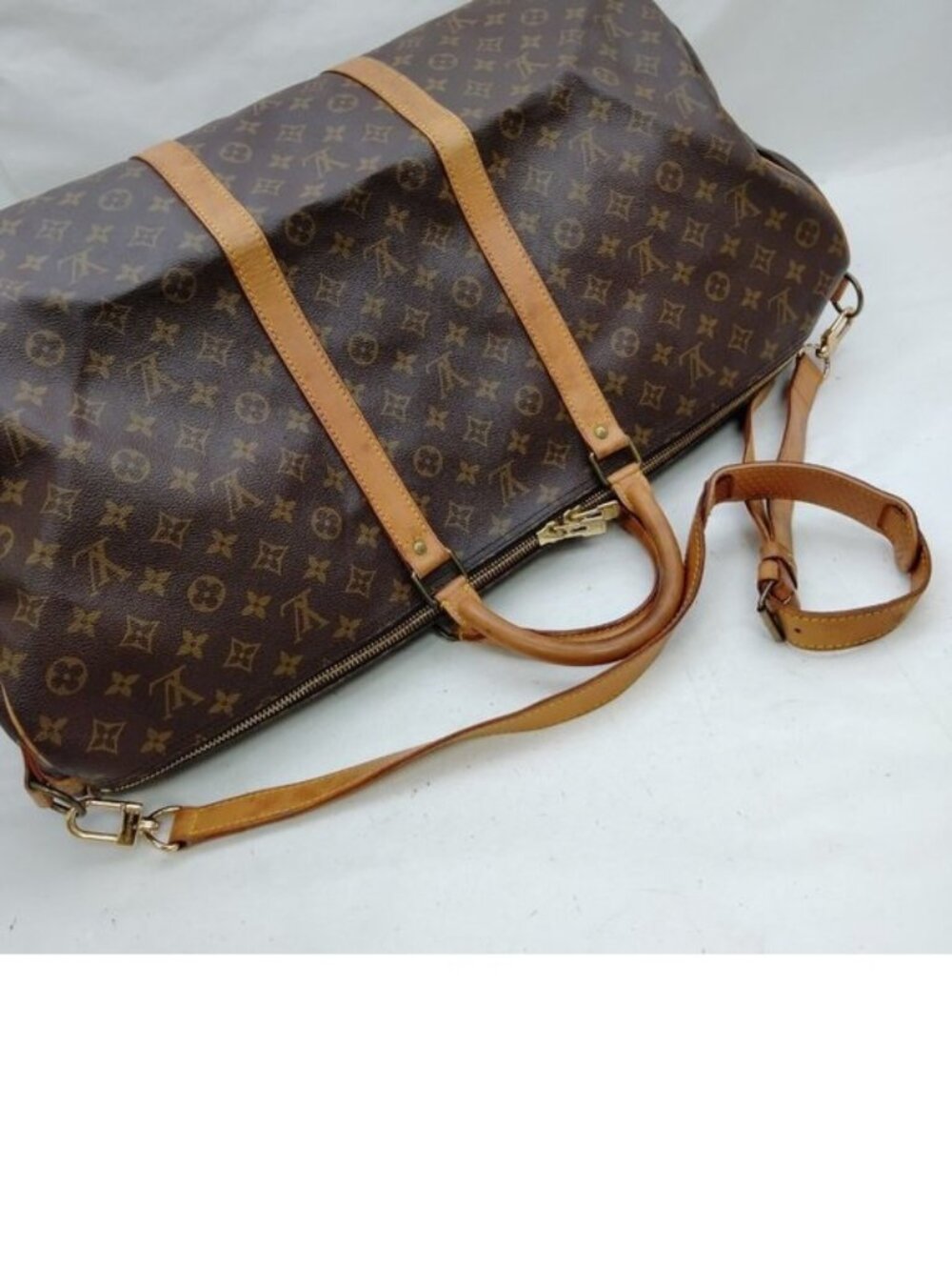 LOUIS VUITTON KEEPALL 60 BANDOULIERE TRAVEL BAG MONOGRAM - Picture 2 of 13